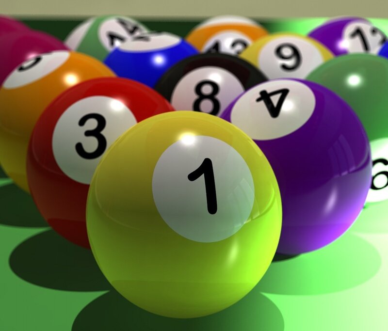 Colorful Billiard Balls — Green