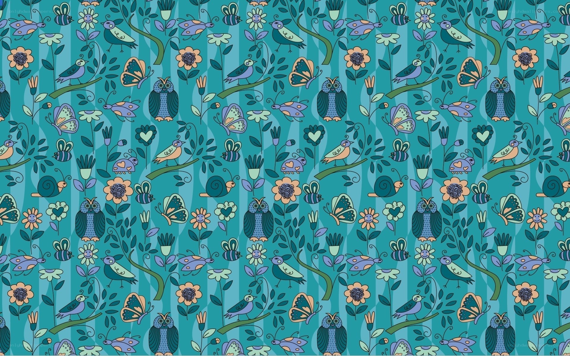 colorful bird and owl pattern