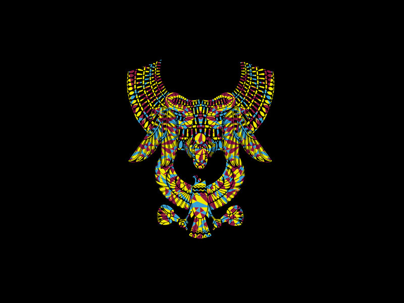colorful bird emblem
