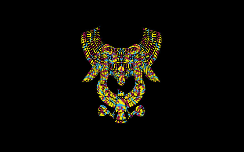 colorful bird emblem