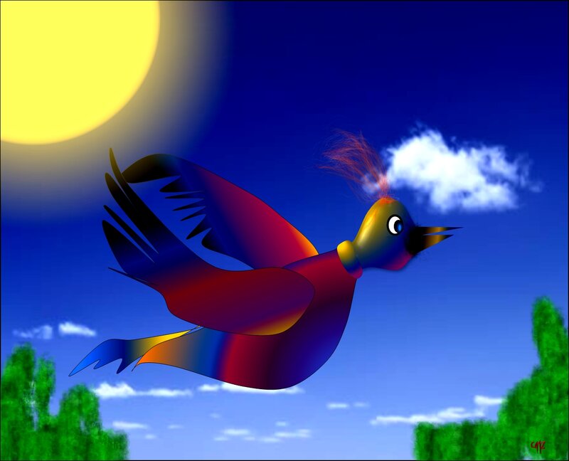 Colorful Bird Flying