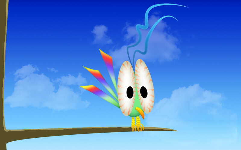 Colorful Bird on Branch — Blue, Playful, Afternoon