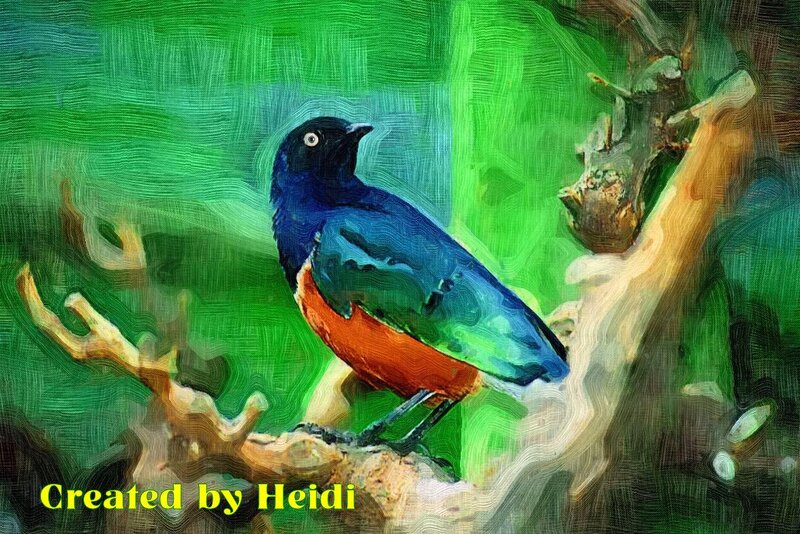 Colorful Bird on Branch — Green, Vibrant