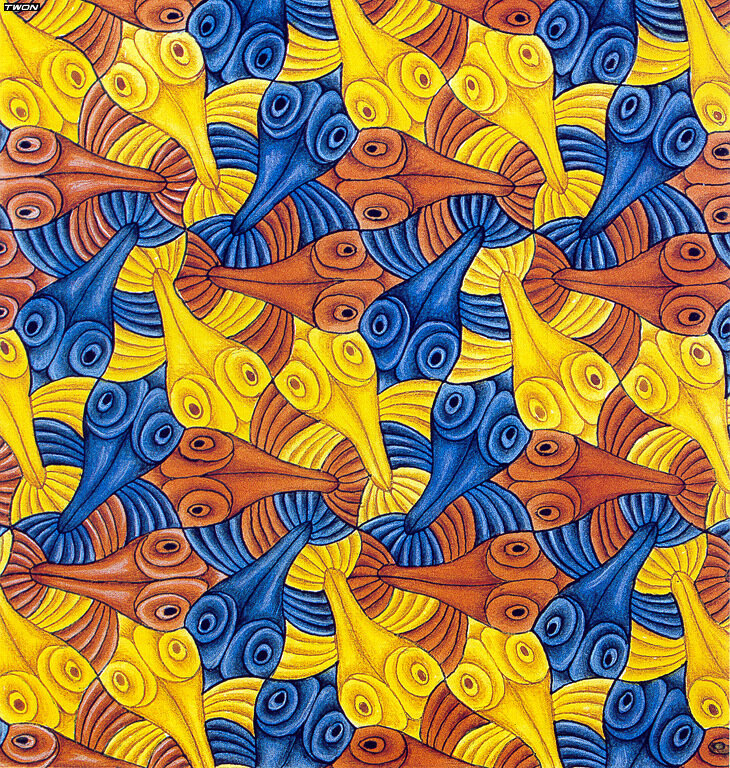 colorful bird pattern artwork