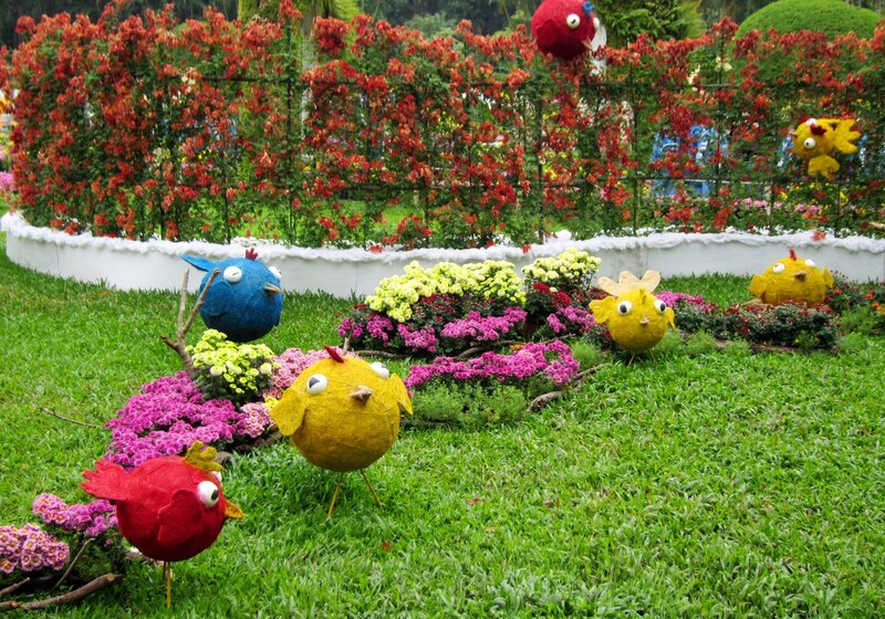 Colorful Bird Sculptures