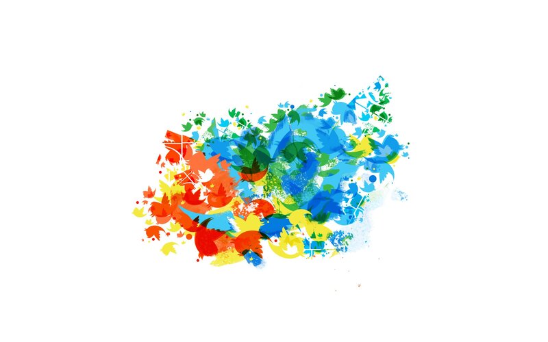 colorful bird splatter art