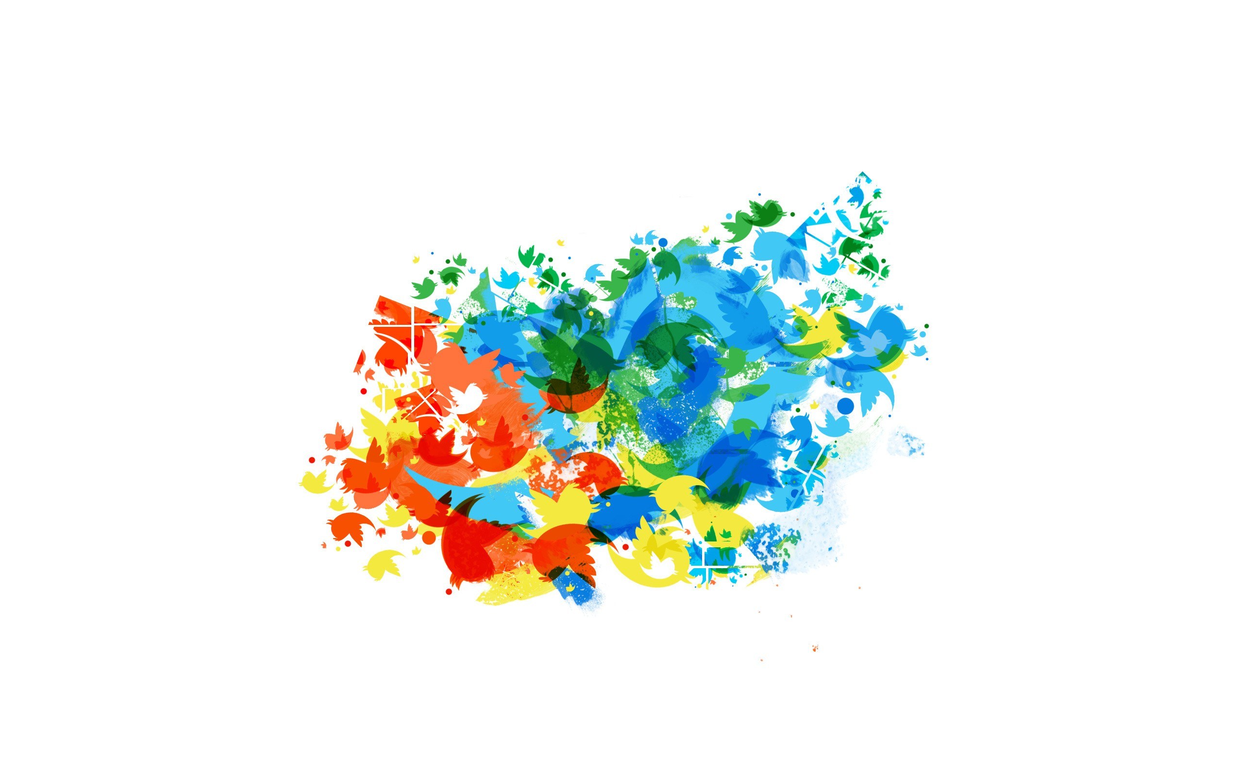 colorful bird splatter art