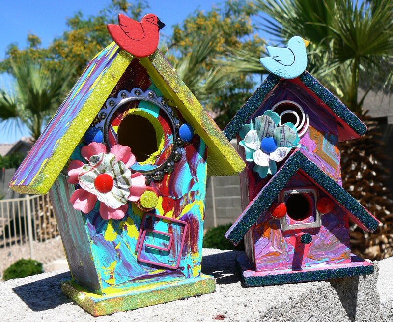 Colorful Birdhouses — Blue