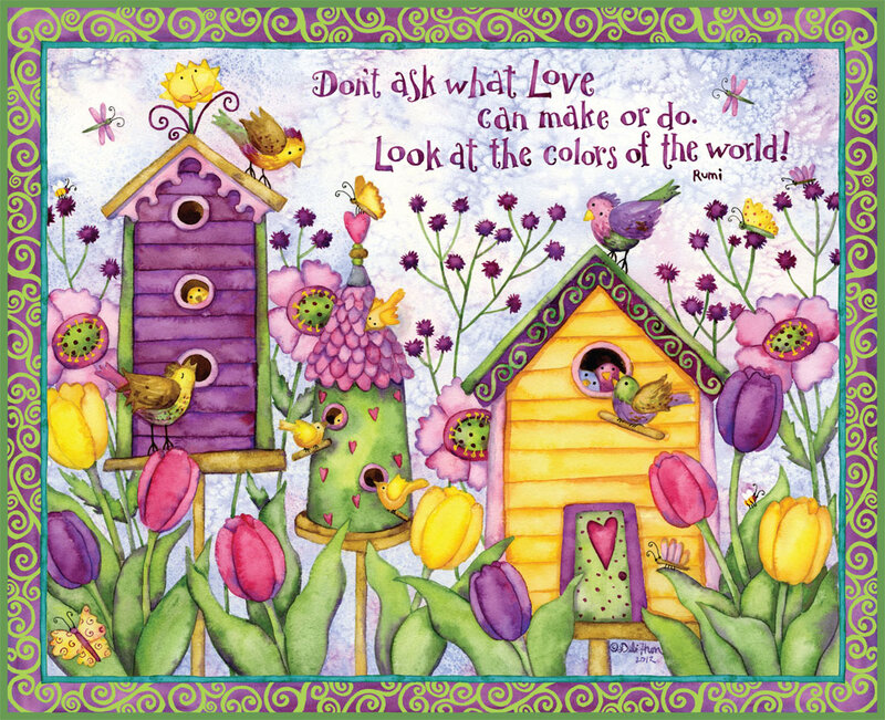 Colorful Birdhouses — Purple