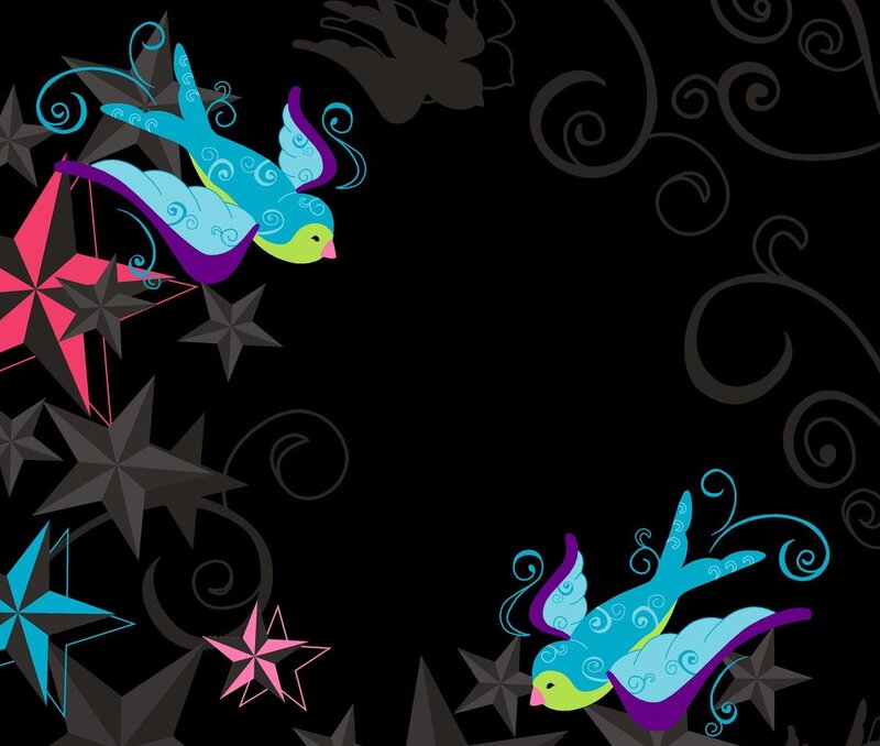 Colorful Birds and Stars