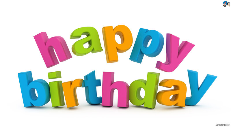 Colorful Birthday Text — Pink