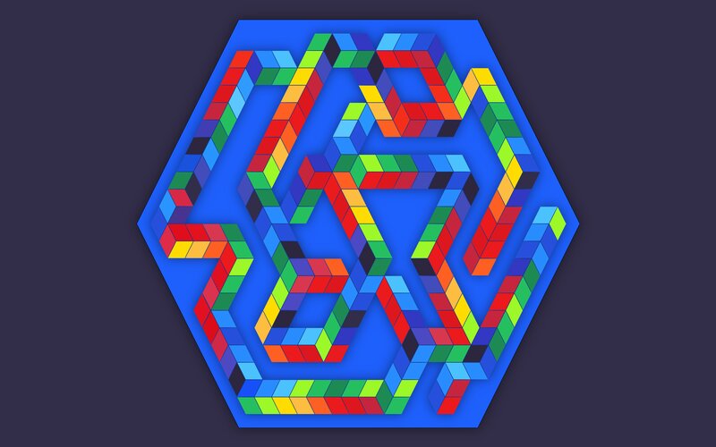 Colorful Block Maze — Blue
