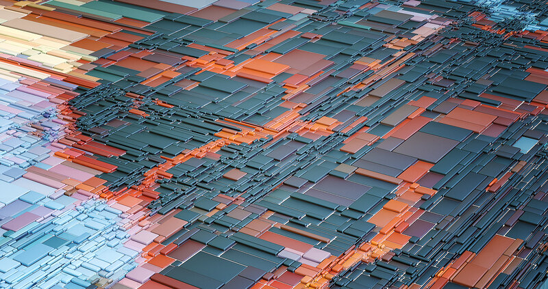 Colorful Block Pattern — Orange