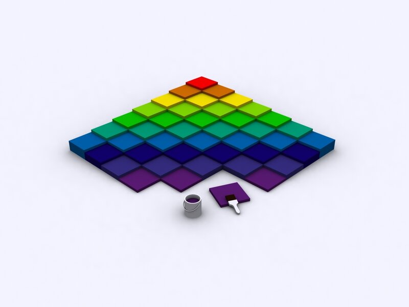 Colorful block pyramid
