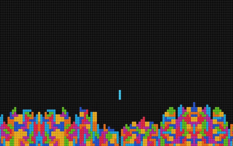 Colorful Blocks in Game — Black, Playful, Pixel Art
