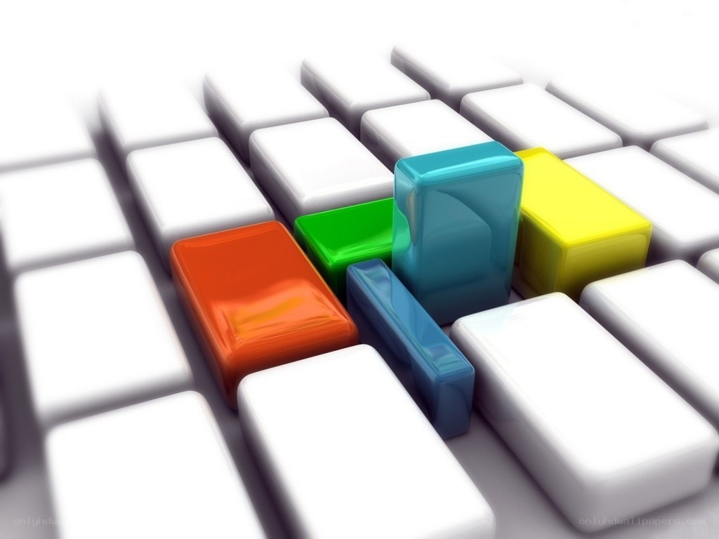 colorful blocks on keyboard