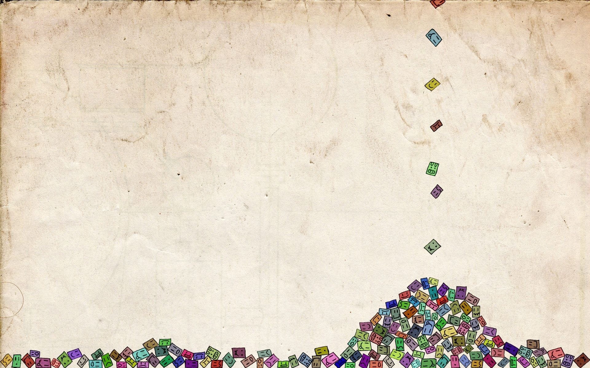 colorful blocks on old paper