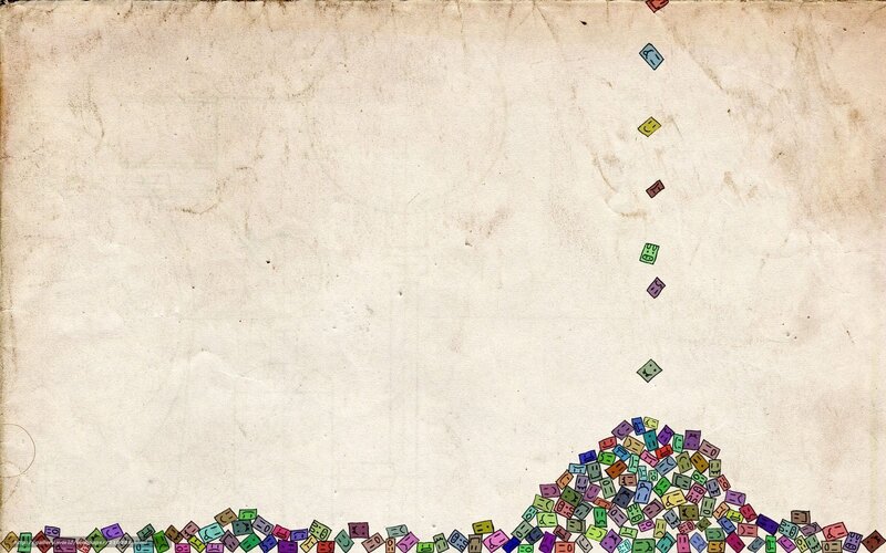 colorful blocks on old paper