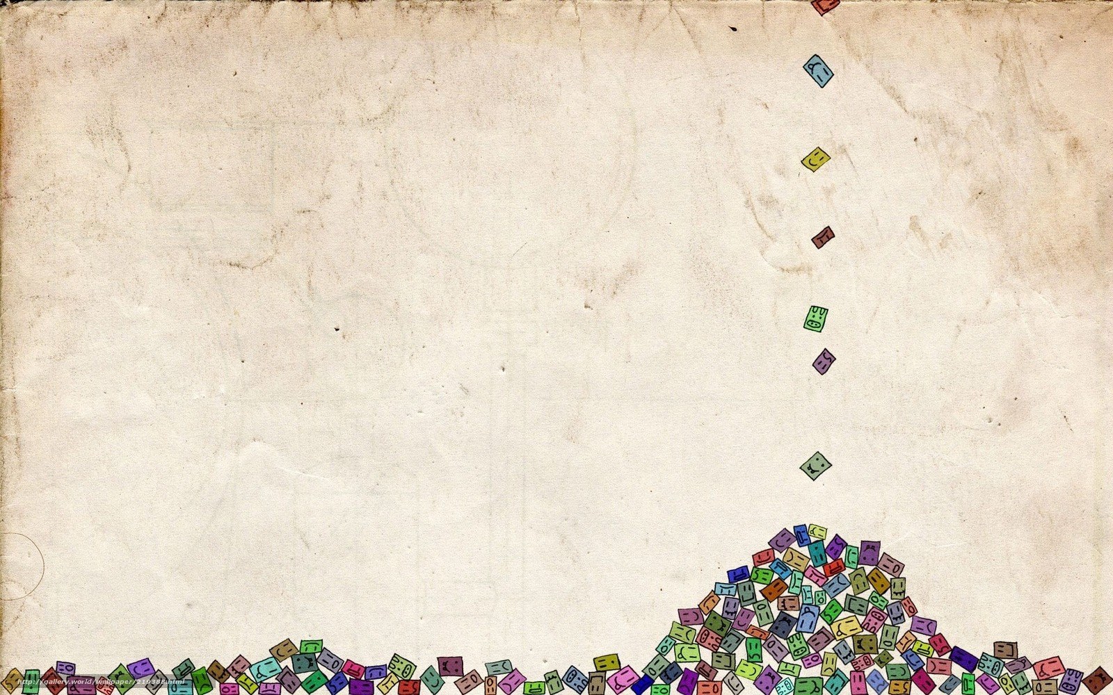 colorful blocks on old paper