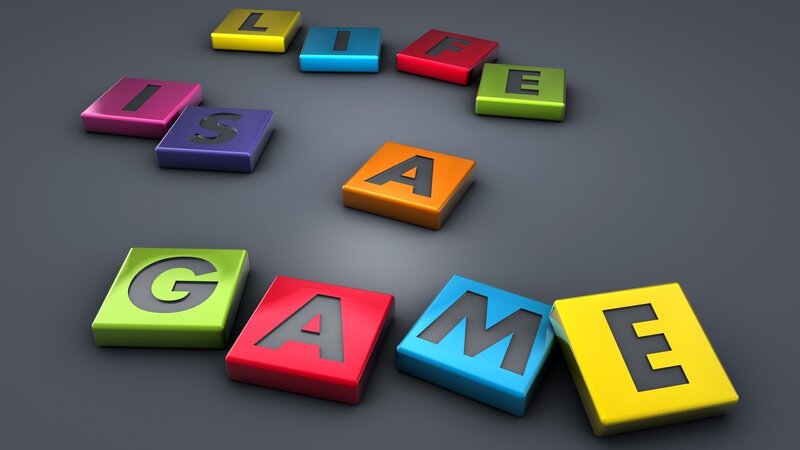 colorful blocks spelling life is a game