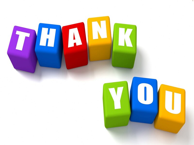Colorful Blocks Spelling Thank You