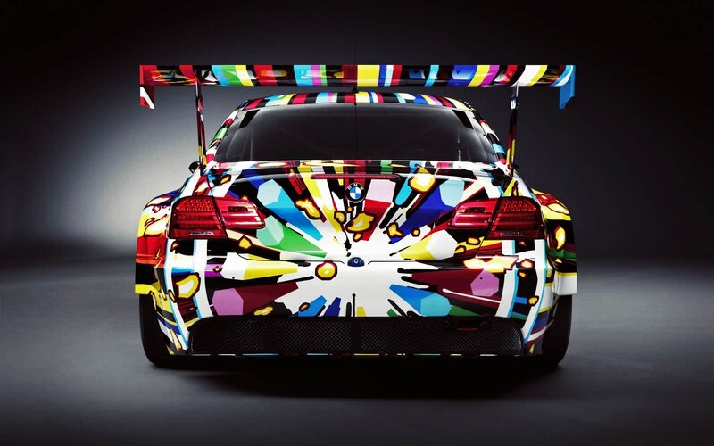 colorful BMW race car