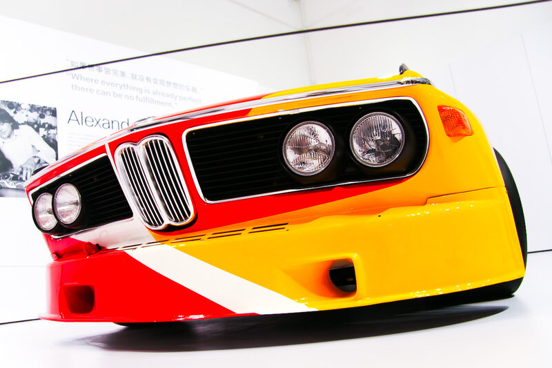 Colorful BMW race car
