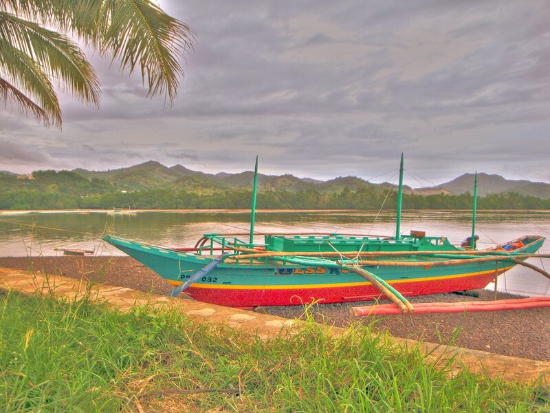 Colorful Boat on Shore