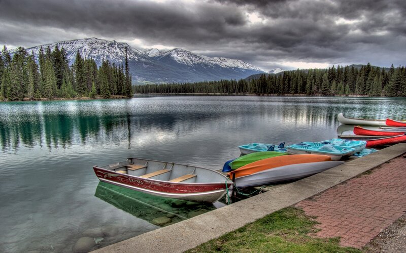Colorful Boats at Lake