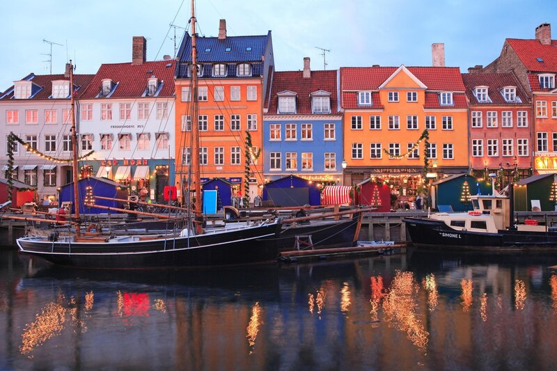 Colorful boats at Nyhavn harbor