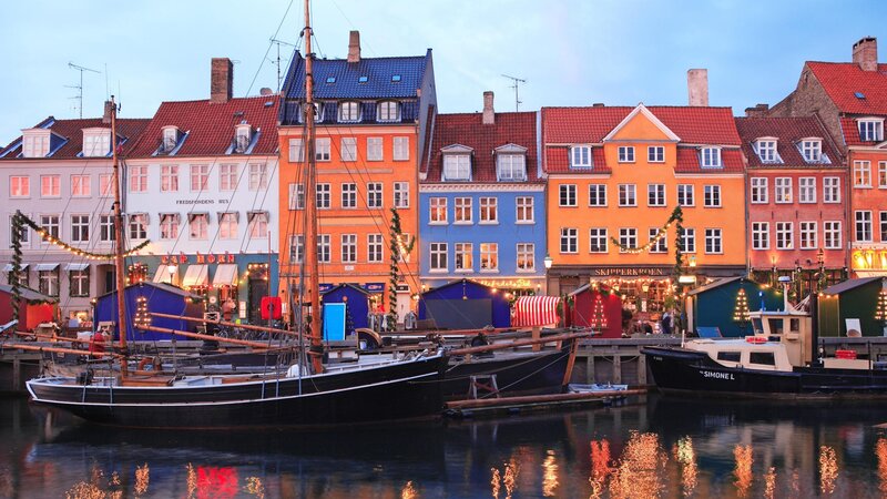 Colorful boats at Nyhavn harbor