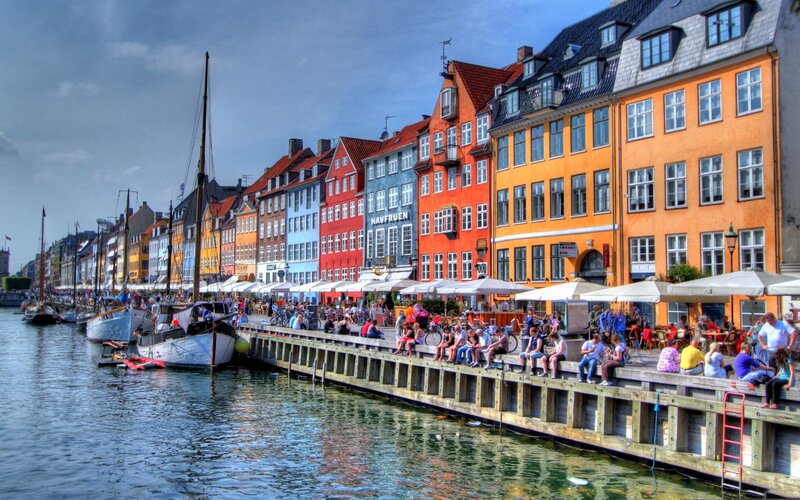 Colorful boats at Nyhavn harbor