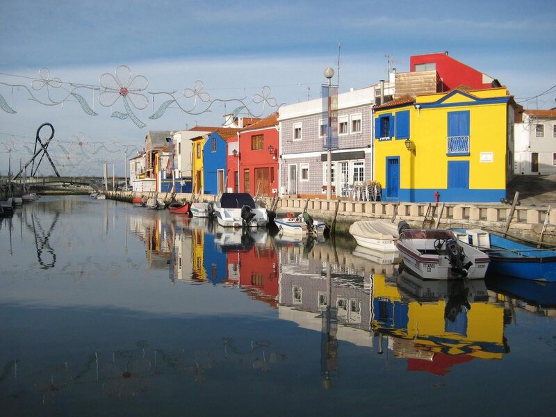 Colorful boats in a canal
