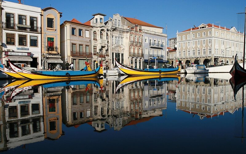 Colorful Boats in Canal