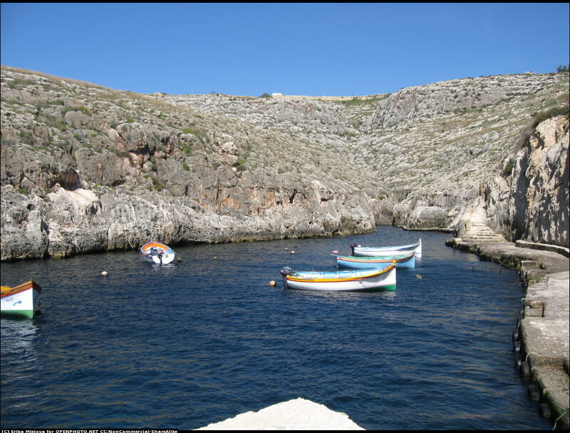Colorful Boats in Cove