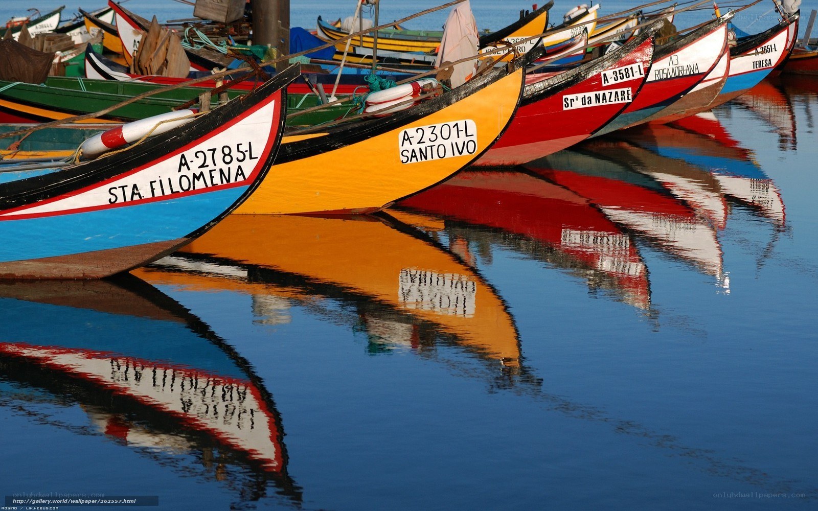 Colorful boats in harbor