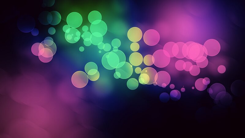 Colorful Bokeh Circles — Green, Vibrant, Abstract, Light, Background