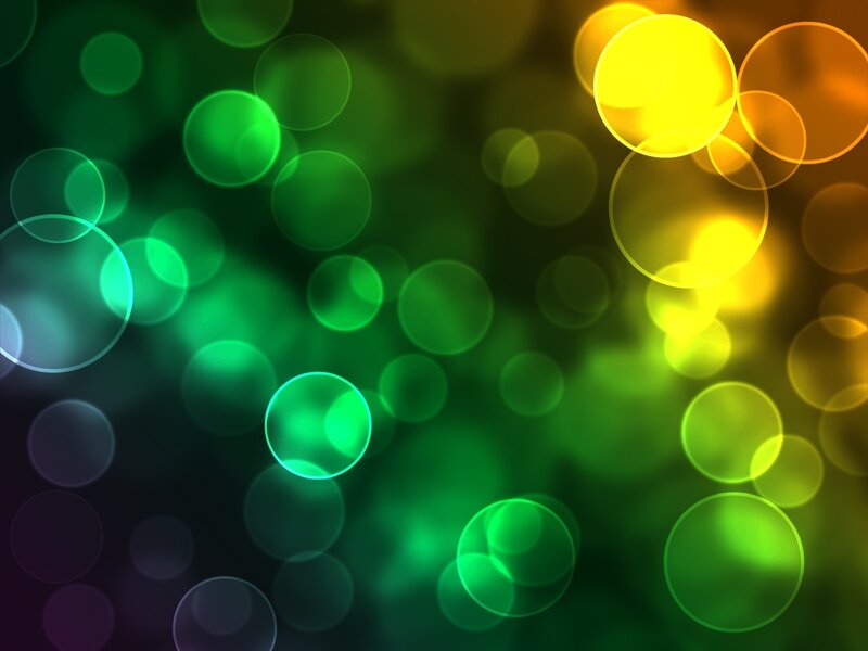 Colorful Bokeh Circles — Green, Vibrant, Abstract, Light, Blur