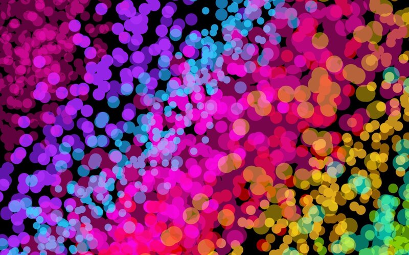 Colorful Bokeh Circles — Purple, Vibrant, Abstract, Black Background