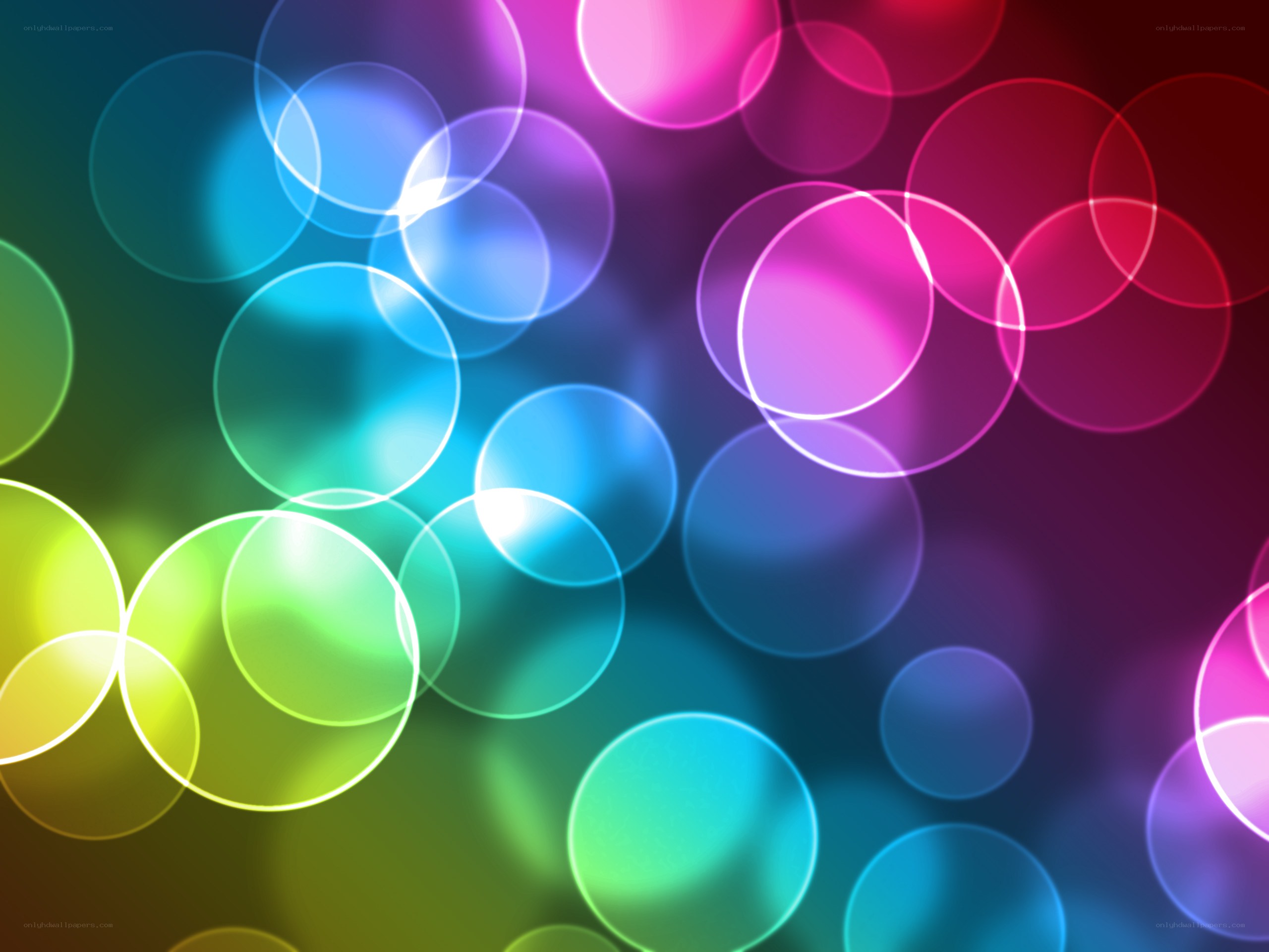 Colorful bokeh light circles