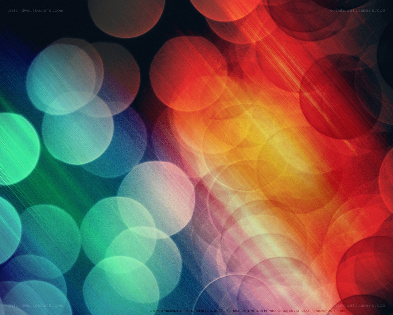 colorful bokeh light circles