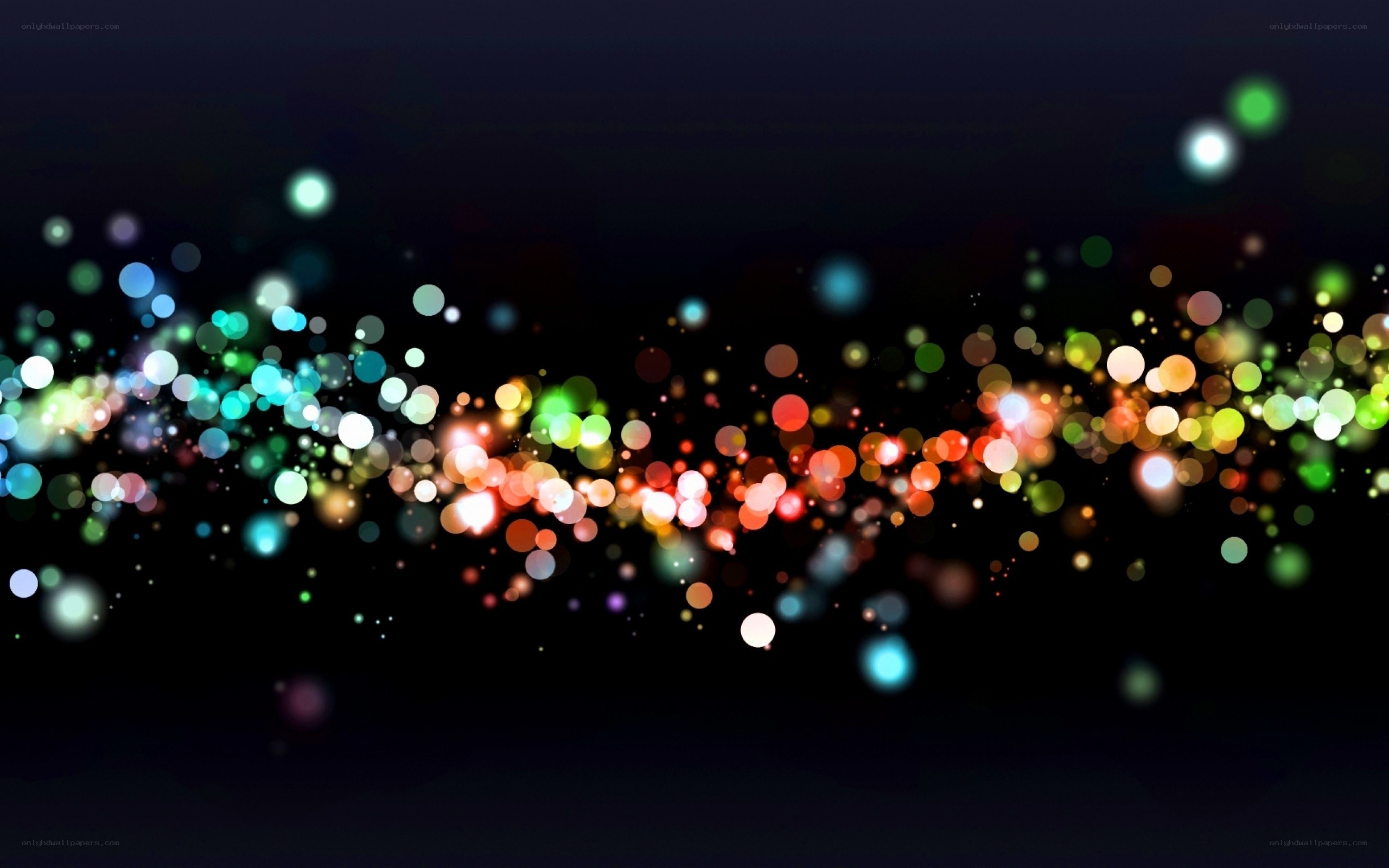 colorful bokeh light particles