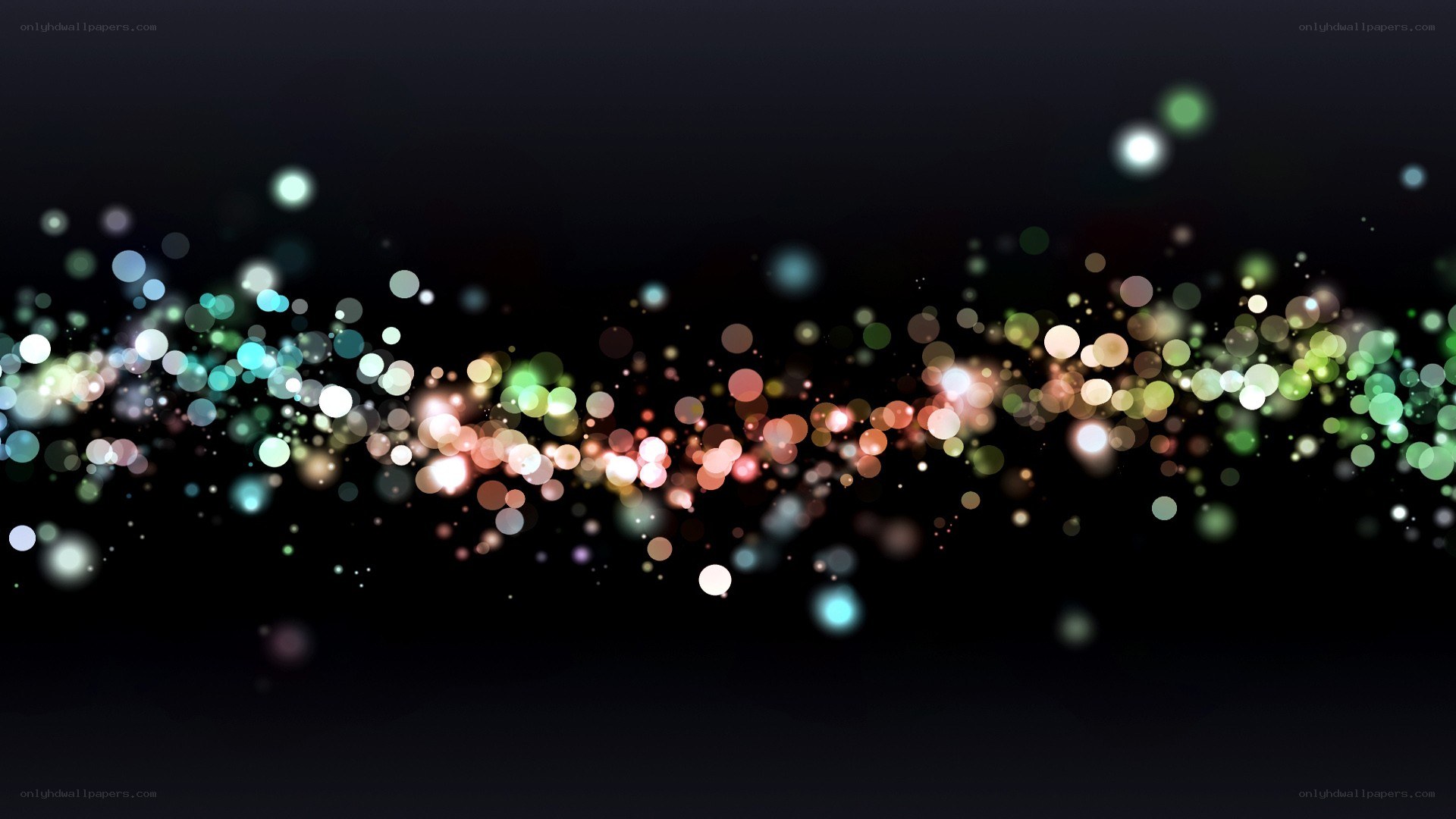 colorful bokeh light particles