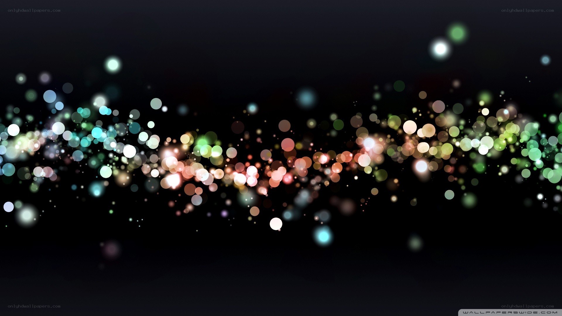 colorful bokeh light particles