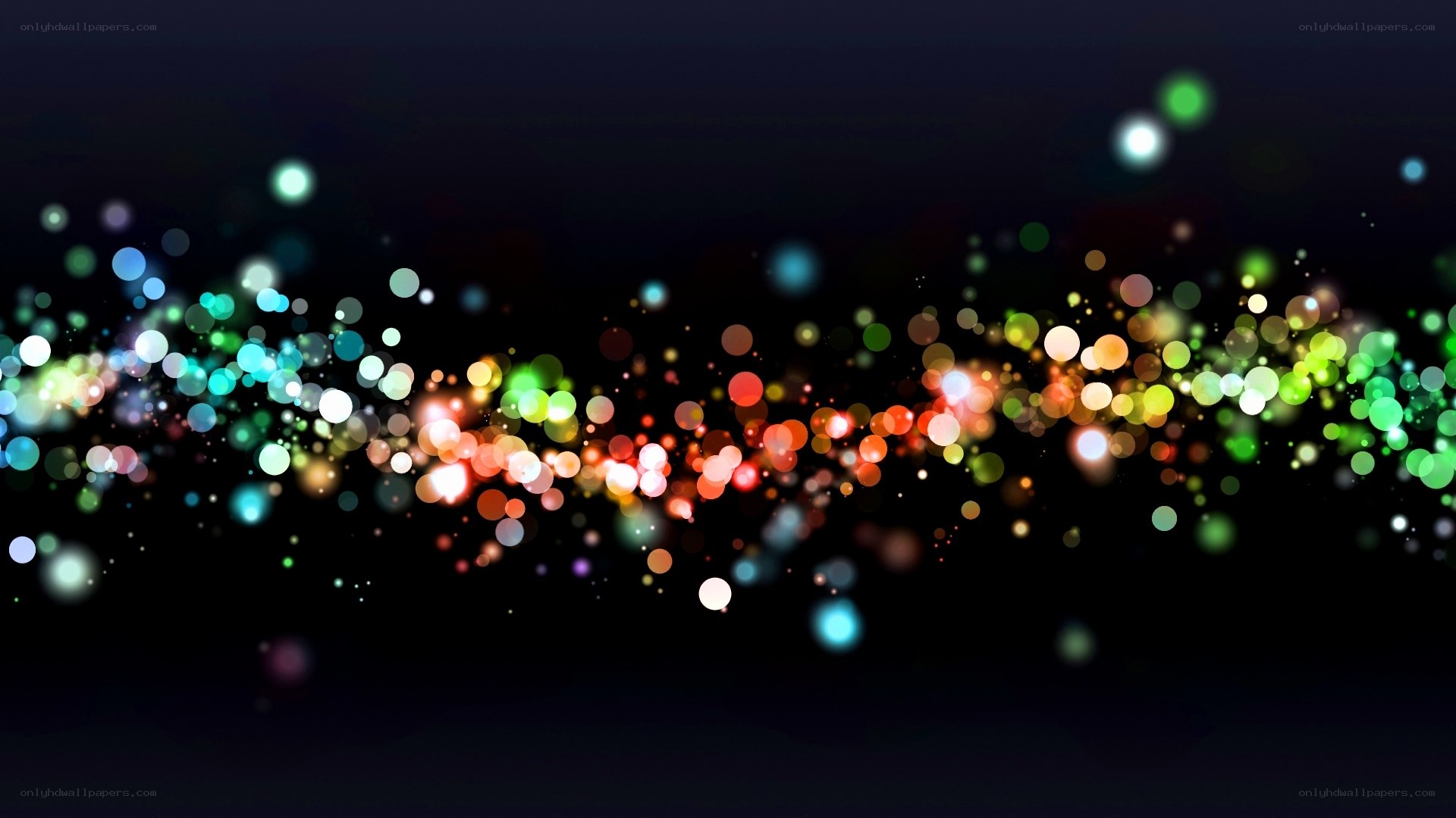 colorful bokeh light particles
