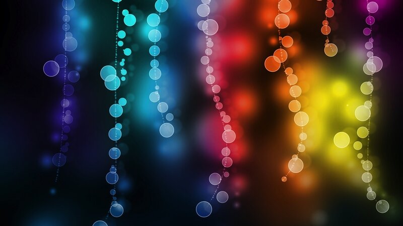 Colorful bokeh light strings