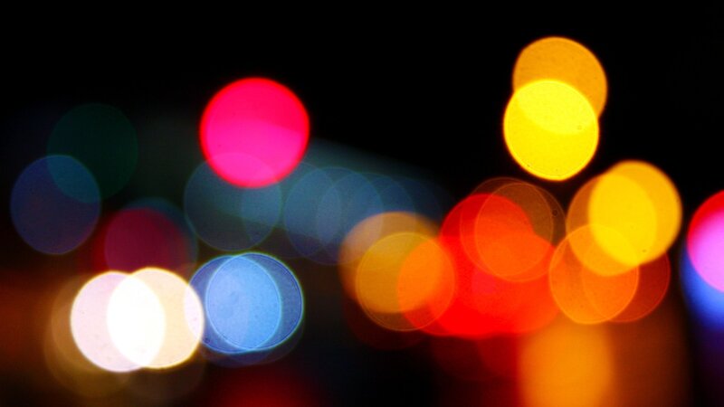 colorful bokeh lights at night