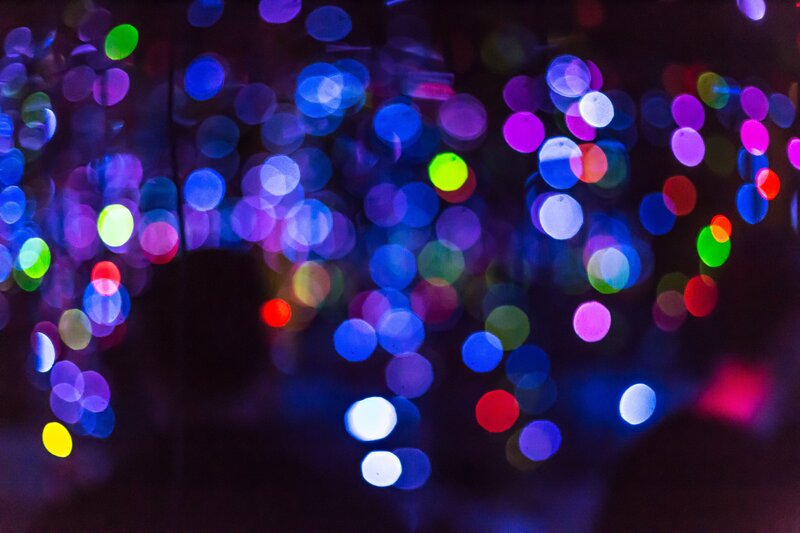 colorful bokeh lights at night