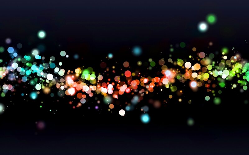 Colorful Bokeh Lights — Black, Vibrant, Night, Abstract