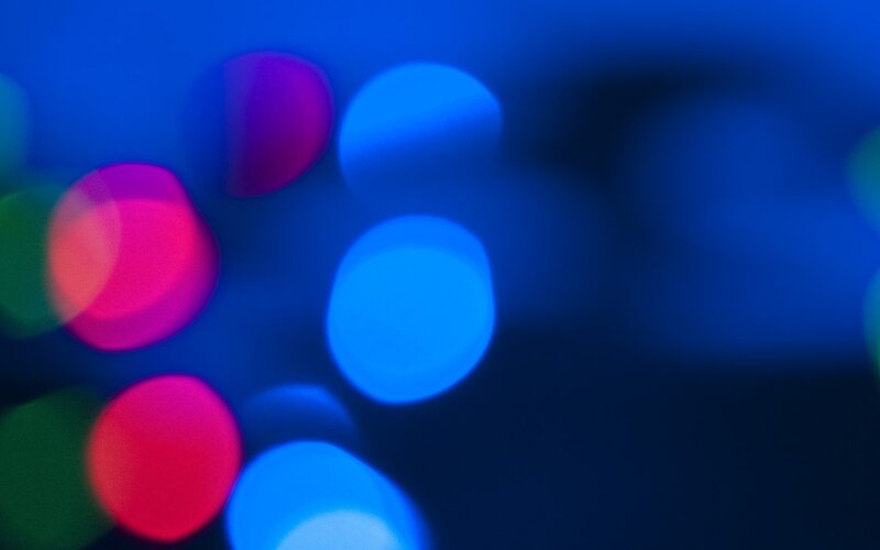 Colorful Bokeh Lights — Blue, Dreamy, Night, Abstract, Blur